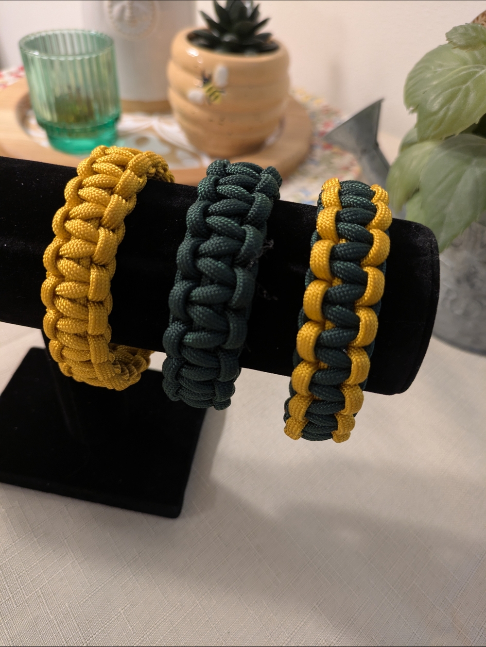 SET of GB PACKER Colored Paracord Bracelets